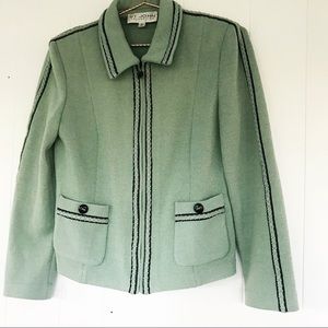 St. John Collection green Santana Knit Jacket 6